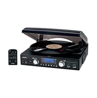 Jensen JTA460 Blk Stereo Turntable 3speed Mp3 Encoding