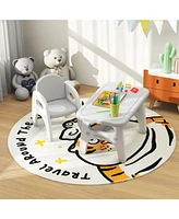 Kids Activity Table and Chair Set with Montessori Toys for Preschool Kindergarten Learning Fun