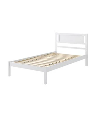 Wood Bed Frame with Headboard Wooden Slats Support