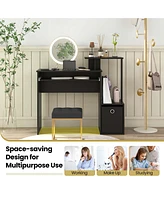 Home Office Computer Desk Space-saving Study Writing with Keyboard Tray