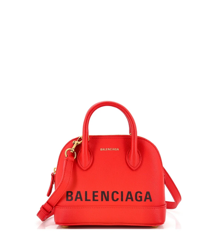 Pre-Owned Balenciaga Xxs Logo Ville Bag Leather