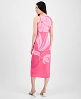 T Tahari Women's Exploded-Floral-Print Sweater Dress