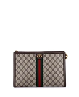 Pre-Owned Balenciaga x Gucci The Hacker Project Web Wristlet Clutch Bb Coated Canvas