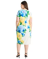 Maggy London Plus Floral-Print Midi Dress