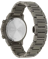 Ferragamo Men's Swiss Chronograph Sport Gunmetal Ion Plated Bracelet Watch 44mm