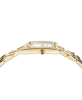 Ferragamo Women's Swiss Asymetrique Gold Ion Plated Bracelet Watch 22x36mm