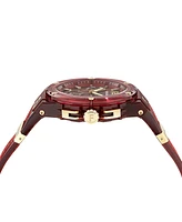 Ferragamo Men's Swiss Chronograph F-80 Translucent Burgundy Polyurethane Strap Watch 44mm