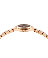 Ferragamo Women's Swiss Vega Upper East Diamond Accent Rose Gold Ion Plated Bracelet Watch 28mm