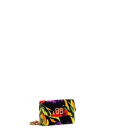 Pre-Owned Balenciaga Bb Chain Wallet Quilted Printed Velvet