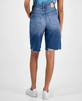 Boss Orange Women's High-Rise Raw-Edge Denim Shorts