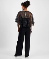 Connected Women's Sequin Mesh Wide-Leg Jumpsuit