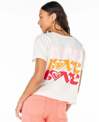 Roxy Juniors' Cotton Love Back-Graphic Crewneck Tee