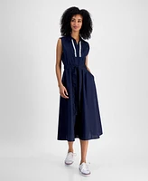 Tommy Hilfiger Women's Lace-Detail Cotton Shirt Dress