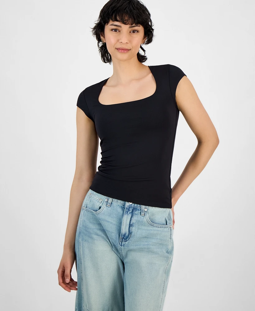 And Now This Women's Square Neck Cap Sleeve Top, Exclusively at Macy's