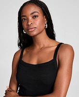 And Now This Women's Ribbed Square-Neck Top, Regular & Petites, Exclusively at Macy's
