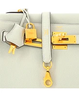 Pre-Owned HERMES Kelly 28 Handbag Grey Togo with Gold Hardware
