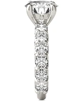Charles & Colvard Moissanite Solitaire & Trellis-Set Side Stone Ring (3-3/4 ct. t.w.) in 14k White Gold