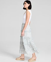 And Now This Women's Floral Tiered Pull-On Maxi Skirt, Exclusively at Macy's