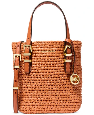 Michael Kors Quinn Small North South Woven Tote Crossbody