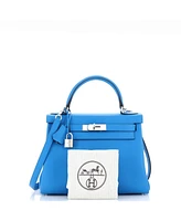 Pre-Owned Hermes Kelly 28 Handbag Verso Evercolor with Palladium Hardware - Verso