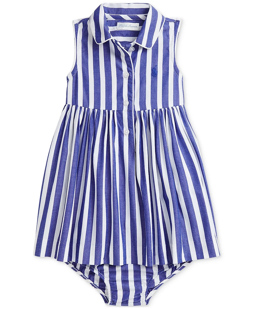 Polo Ralph Lauren Baby Girls Striped Cotton Poplin Shirtdress