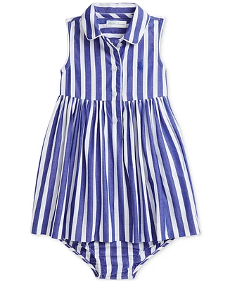 Polo Ralph Lauren Baby Girls Striped Cotton Poplin Shirtdress