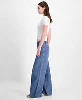 Vanilla Star Juniors' Mid Rise Wide Leg Jeans