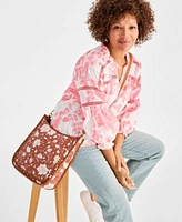 Style Co Floral Print Top Straight Jeans Sneakers Crossbody Bag Exclusively At Macys