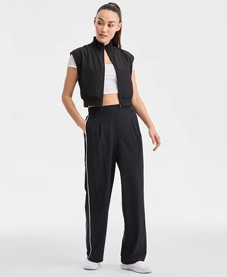 Ideology Women's Woven Elastic Waist Piped Pants, Exclusively at Macy's