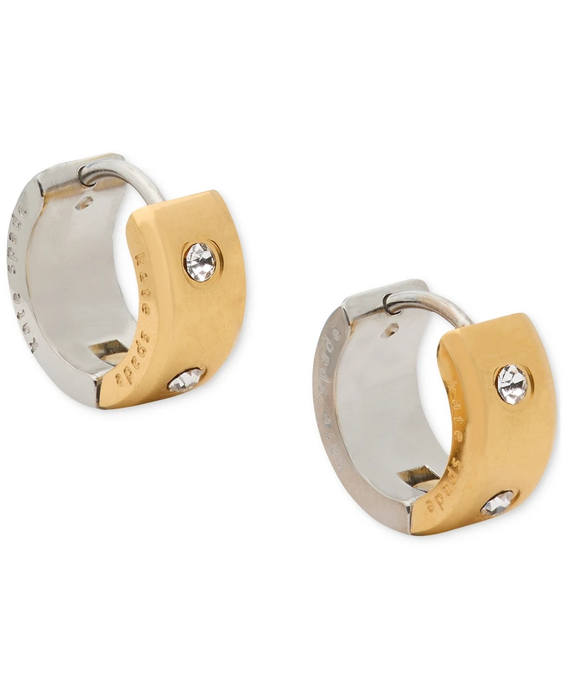 Kate Spade New York Small Pave Chunky Huggie Hoop Earrings, 0.5"