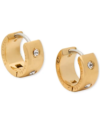 Kate Spade New York Gold-Tone Small Pave Chunky Huggie Hoop Earrings, 0.5"