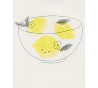 Carter's Baby Girls Cotton Short-Sleeve Lemon Bodysuits, Pack of 5