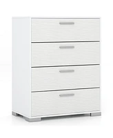 4-Drawer Storage Dresser with Handles and Anti-Tip Devices for Safe Organized Bedroom