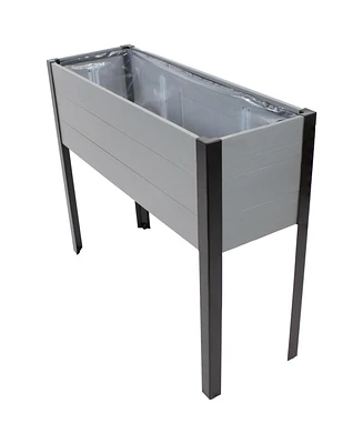Acacia Wood Raised Garden Bed with Legs - 31-Inch H Powder-Coated Steel Frame Removable Planter Bag