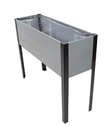 Acacia Wood Raised Garden Bed with Legs - 31-Inch H Powder-Coated Steel Frame Removable Planter Bag