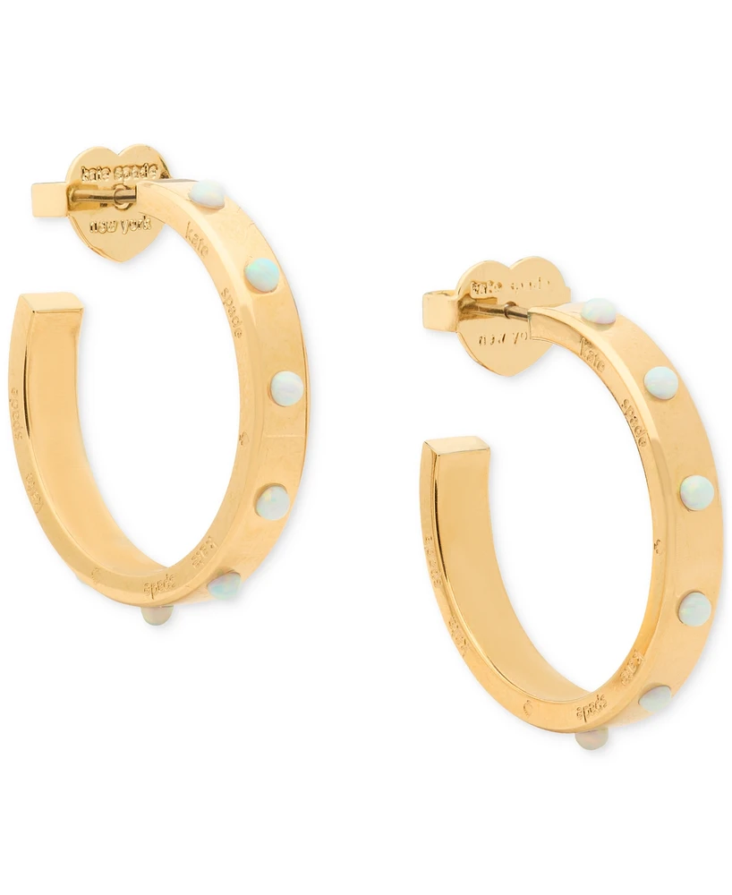 Kate Spade New York Set In Stone Gold-Tone Hoop Earrings