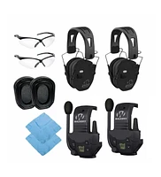 Walkers Razor Slim Quad Electronic Black Earmuffs Bundle 2 Pack