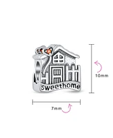 Bling Jewelry Sweet Home Flower Heart Charm Bead New Homeowner in Sterling Silver