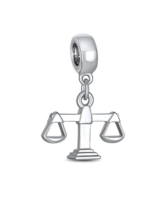 Bling Jewelry Judge Lawyer Scales Of Justice Libra Zodiac Dangle Charm Bead Sterling Silver