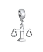 Bling Jewelry Judge Lawyer Scales Of Justice Libra Zodiac Dangle Charm Bead Sterling Silver