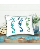 12" x 16" 3 Seahorses Printed Throw Pillow