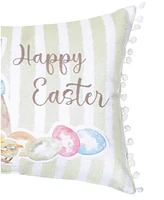 13" x 18" Spring "Happy Easter" Bunny Rabbit Eggs Duckling Chicks Accent Throw Pillow