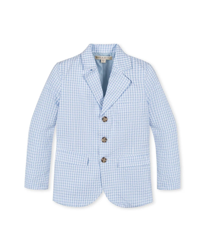 Hope & Henry Baby Boys' Organic Classic Seersucker Suit Jacket, Infant