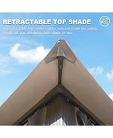 Mondawe Gazebo 10x20FT, Outdoor Gazebo with Double Roofs Canopies