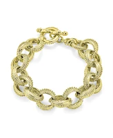 Bling Jewelry Chunky Chain Link Bracelet with Large Oval Links Toggle Clasp Matte