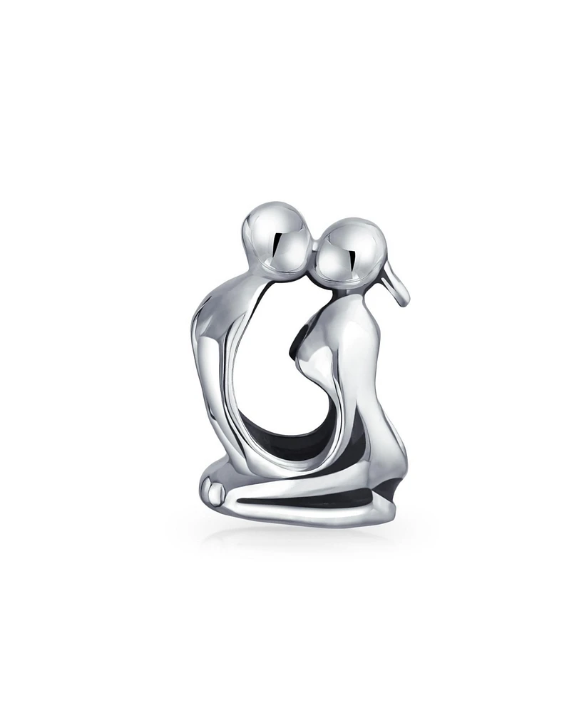 Bling Jewelry Couples Kissing Lovers Charm Bead Sterling Silver for European Bracelet