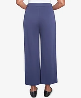 Alfred Dunner Women's Nantucket Pleated Wide Leg Ankle Pants