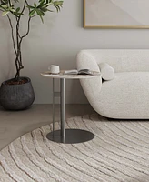 Manhattan Comfort 19.68" Alondra Modern Round Sintered Stone Top End Table