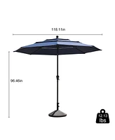10 Ft Patio Umbrella 3-Tier Outdoor Table Large Pool For Deck, Pool, Garden, Patio-Red