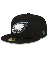 New Era Men's Black Philadelphia Eagles Super Bowl Lix Side Patch 59FIFTY Fitted Hat